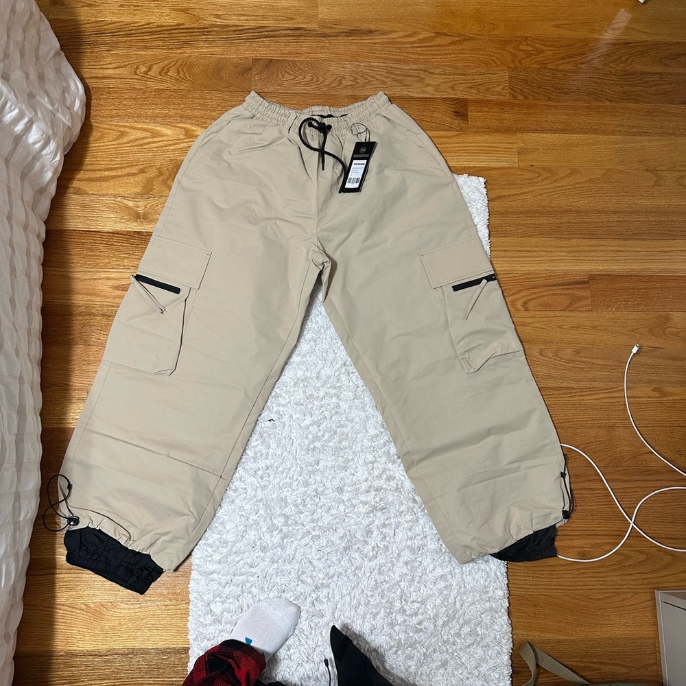 Khaki Baggy Snowboard Cargo Pants